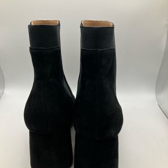 LINEA Paolo Black Suede Womens Ankle Boots with Suede Heel Sz 8 -Gently Used - Picture 2 of 10